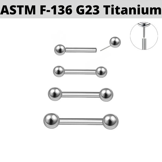 G23 Titanium Threadless Push In Ball Barbell