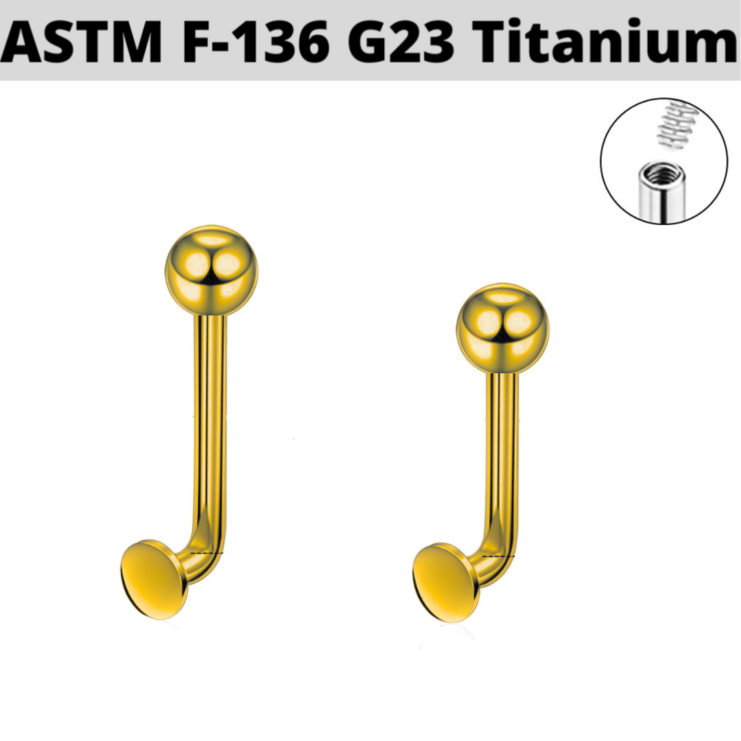 G23 Gold PVD Internally Threaded Ball Christina Hood VCH