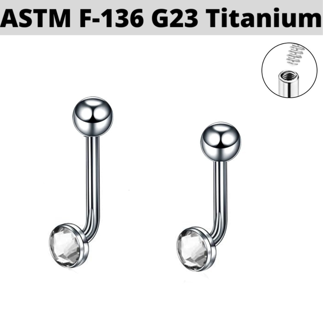 G23 Internally Threaded CZ Gem Christina Hood VCH