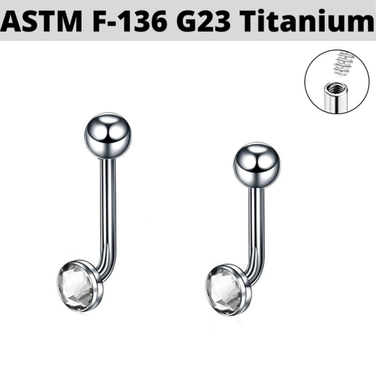 G23 Internally Threaded CZ Gem Christina Hood VCH