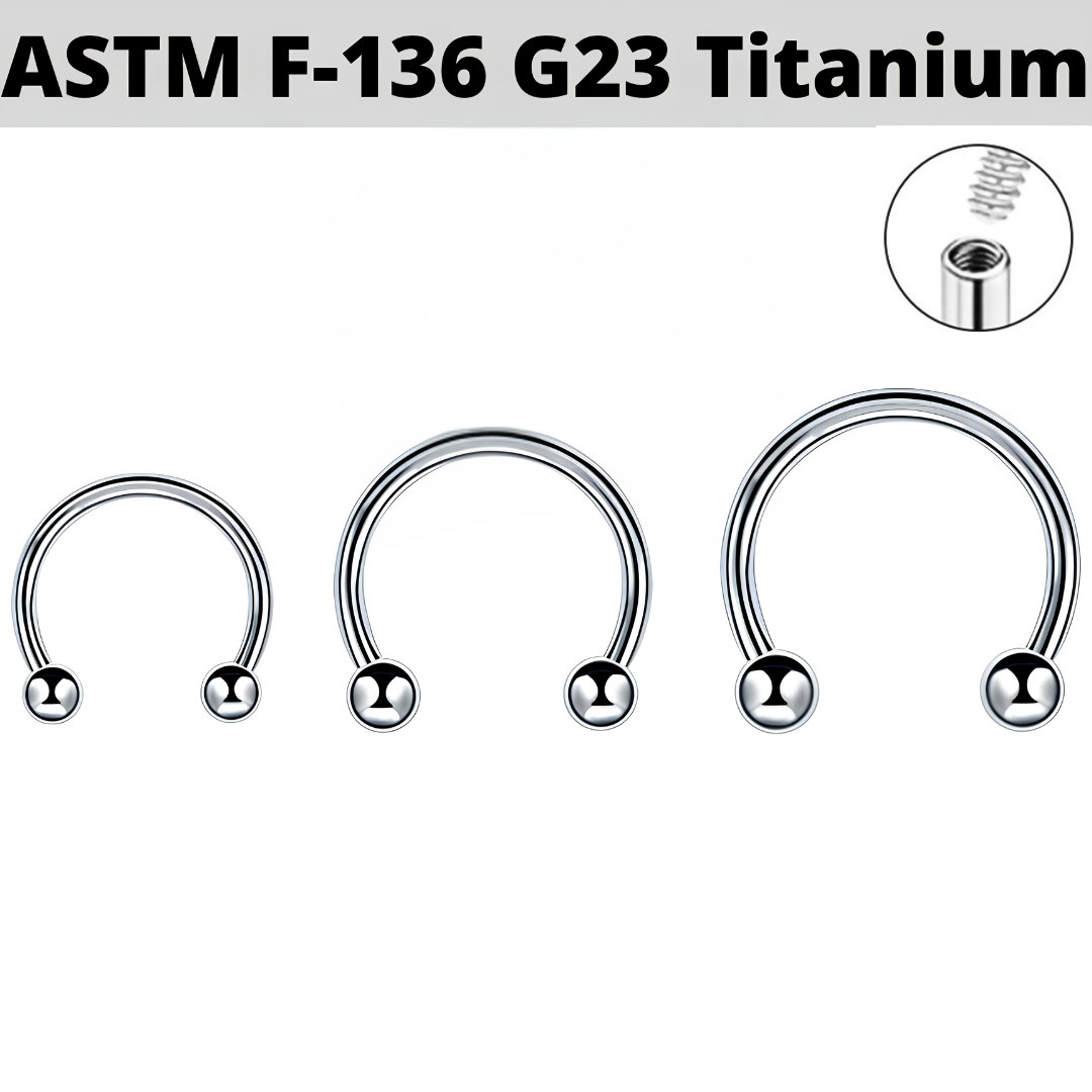 G23 Internally Threaded Titanium Horseshoe