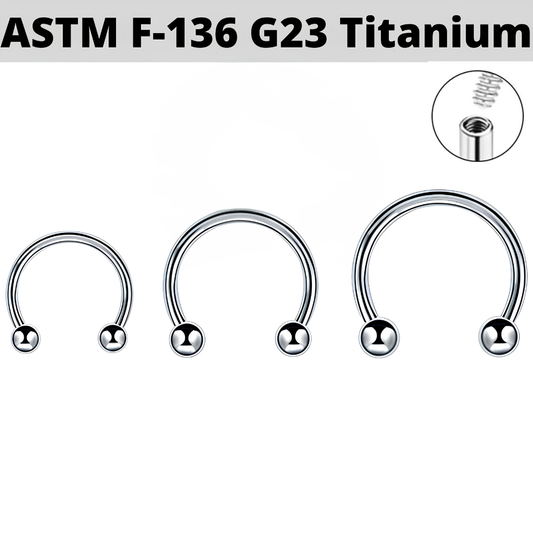 G23 Internally Threaded Titanium Horseshoe