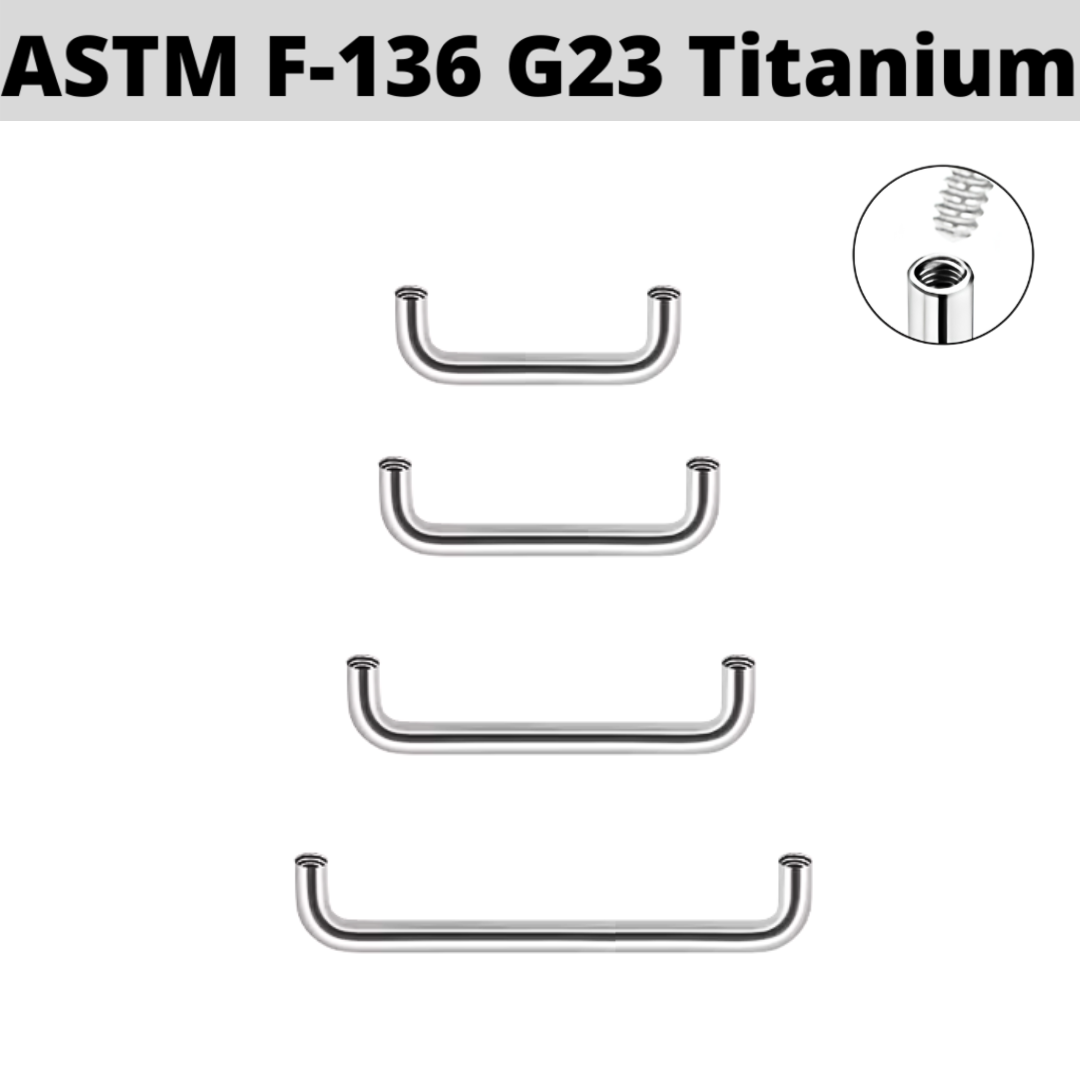 G23 Titanium Internally Threaded Round Surface Barbell Shaft