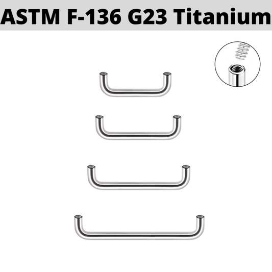 G23 Titanium Internally Threaded Round Surface Barbell Shaft