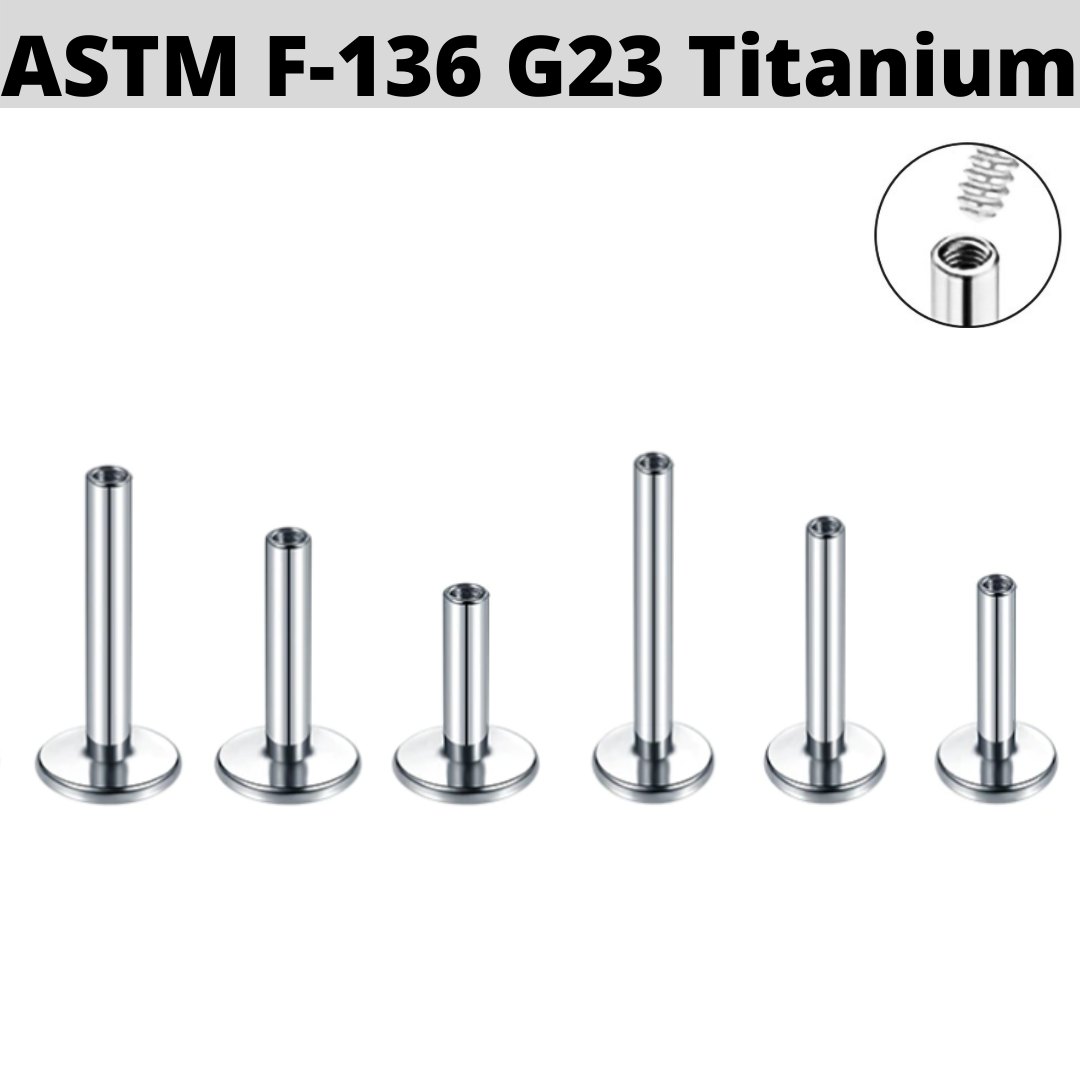 G23 Titanium 4mm Base Internally Threaded Labret Shaft