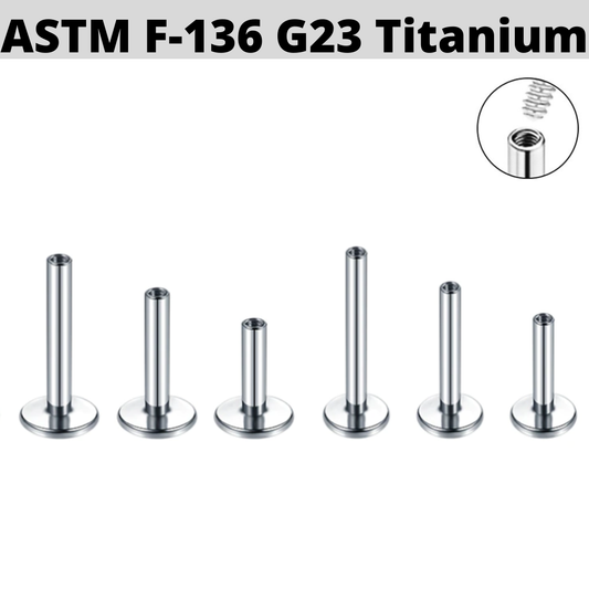 G23 Titanium 4mm Base Internally Threaded Labret Shaft