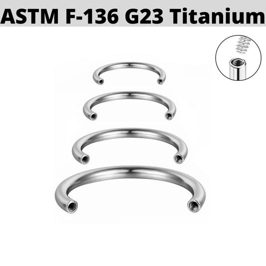 G23 Titanium Internally Threaded Horseshoe Shaft
