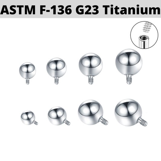 G23 Titanium Internally Threaded Plain Ball
