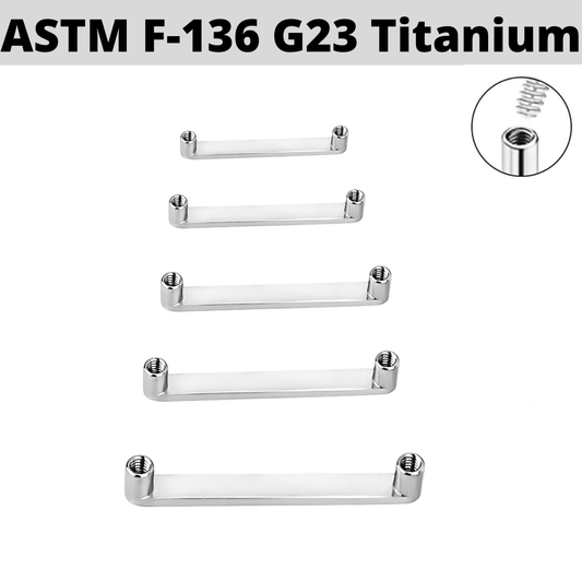 G23 Titanium Internally Threaded Flat Surface Barbell Shaft