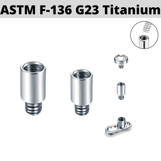 G23 Titanium Dermal Extension Post Internally Threaded Connector