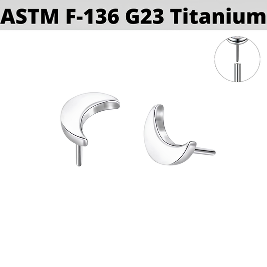 G23 Titanium Threadless Push In Crescent Moon Top