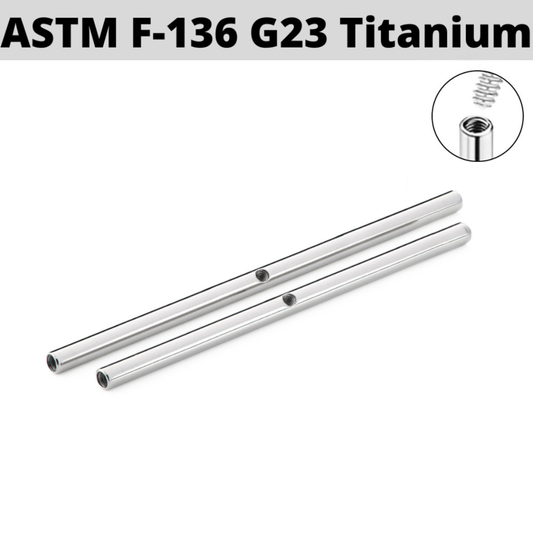 G23 Titanium Internally Threaded Industrial Barbell Shaft With Hole