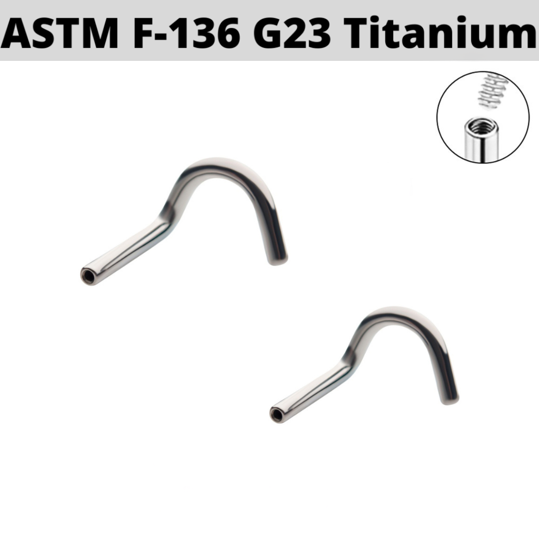 G23 Titanium Internally Threaded Nose Screw Post Shaft