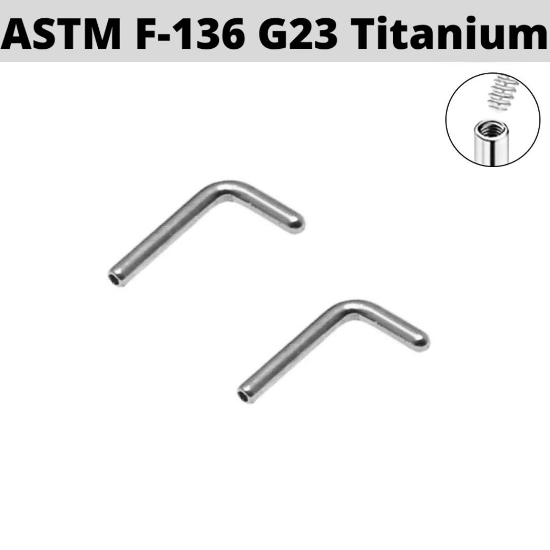 G23 Titanium Internally Threaded Nose L Bend Post Shaft