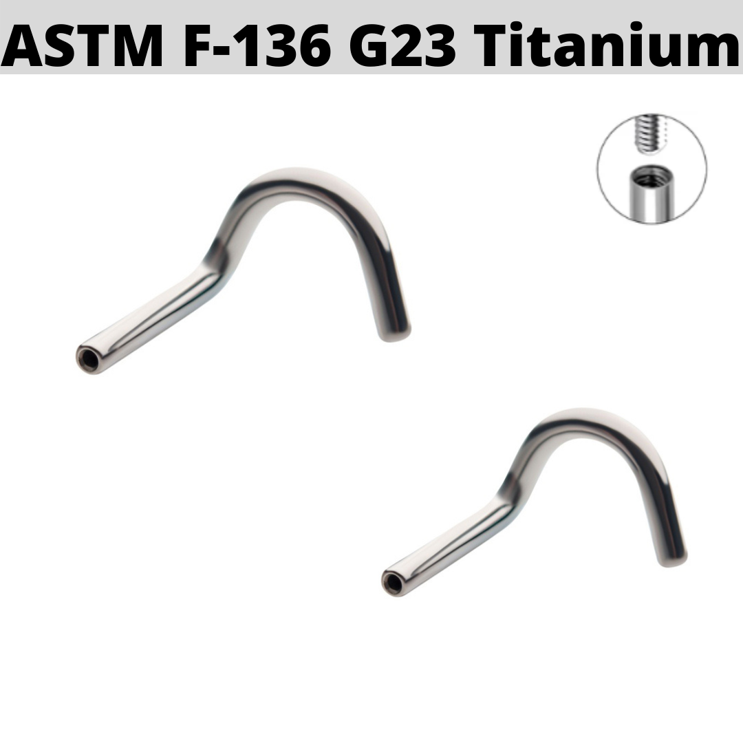 G23 Titanium Internally Threaded Nose Screw Post Shaft