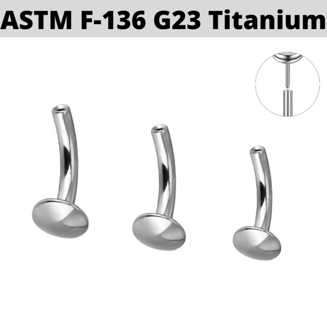 G23 Titanium Threadless Push In Curved Convex Base Post