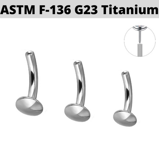 G23 Titanium Threadless Push In Curved Convex Base Post