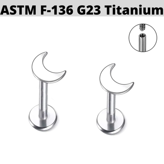 G23 Titanium Moon Internally Threaded Tragus Labret