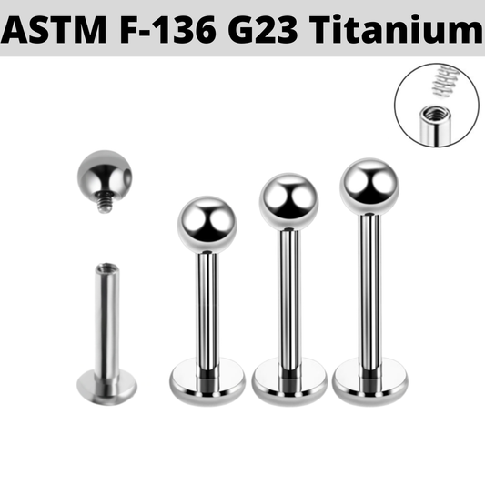 G23 Internally Threaded Titanium Ball Labret