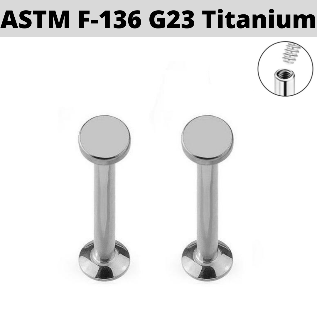 G23 Titanium 4mm Disc Internally Threaded Tragus Labret