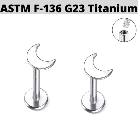G23 Titanium Moon Internally Threaded Tragus Labret