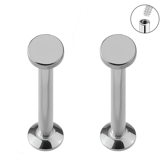 16G Steel Disc Internally Threaded Tragus Labret