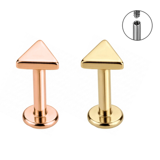 16G Triangle Internally Threaded Ion Plated Tragus Labret