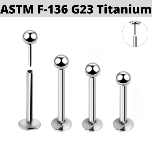 G23 Titanium Threadless Push In Ball Labret