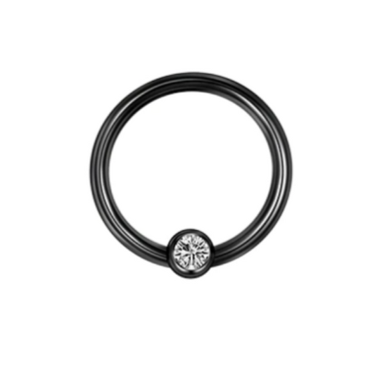 Ion Plated Gem Captive CZ Bead Ring