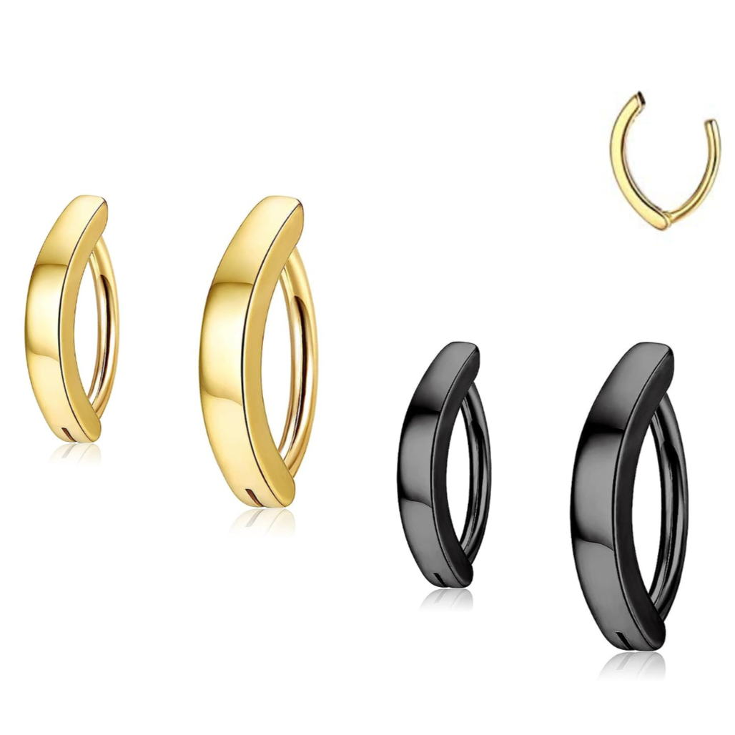 Ion Plated Steel Hinged Belly Clicker Hoop