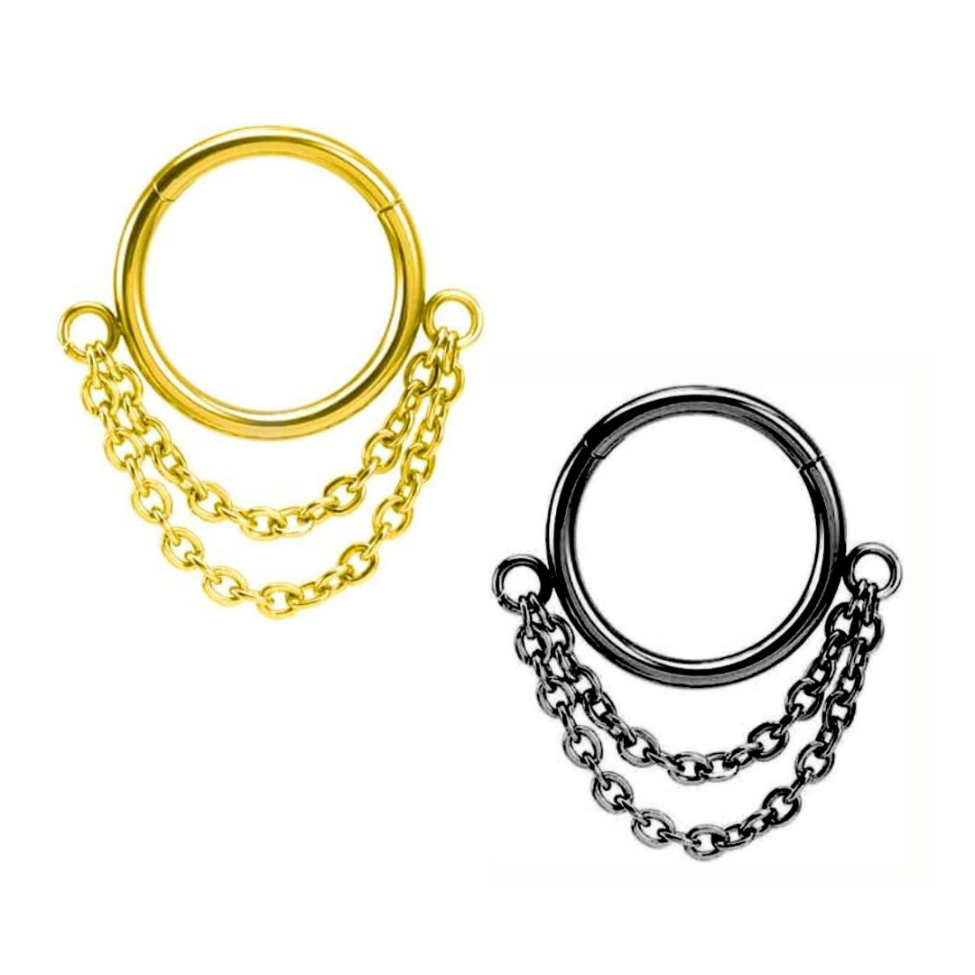 Ion Plated Steel Double Chain Link Hinged Clicker Segment Ring – APM