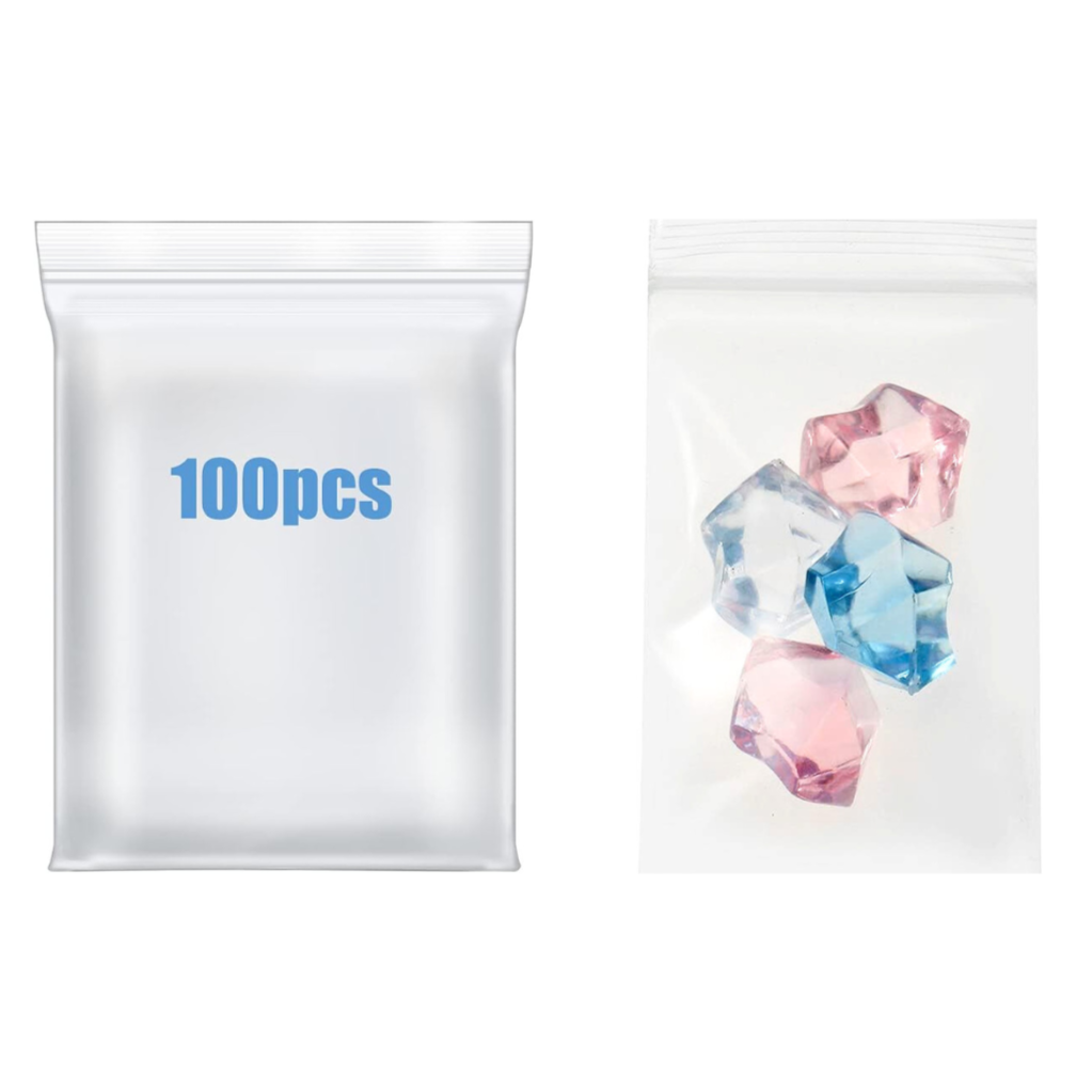 Clear Plastic Bags (100 pcs) Zipper Lock Bags Ziploc Bags