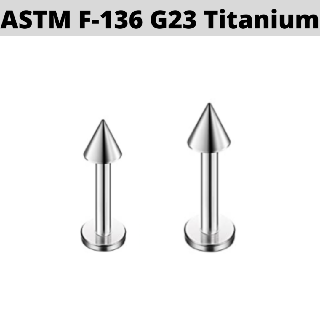 G23 16G Titanium Spike Cone Labret