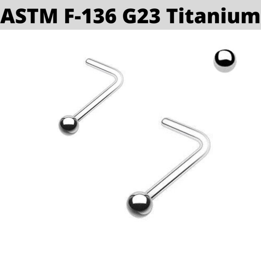 G23 Titanium Ball L Bend Nose Ring