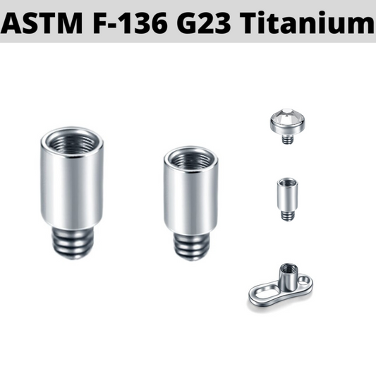G23 Titanium Dermal Extension Post Internally Threaded Connector