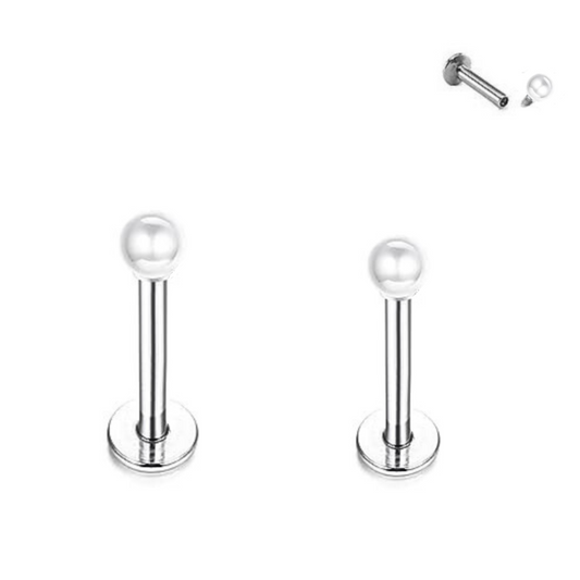 Steel Internally Threaded Pearl Tragus Labret