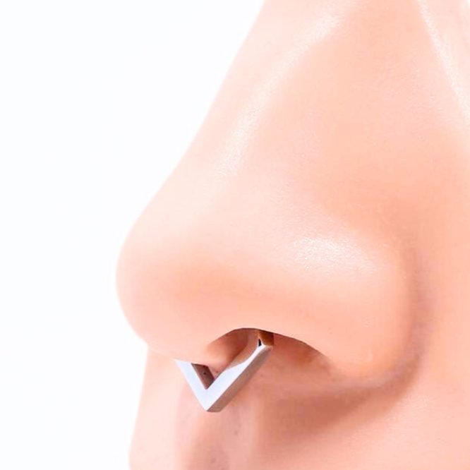 Steel Chevron Triangle V Shape Septum Flat Clicker