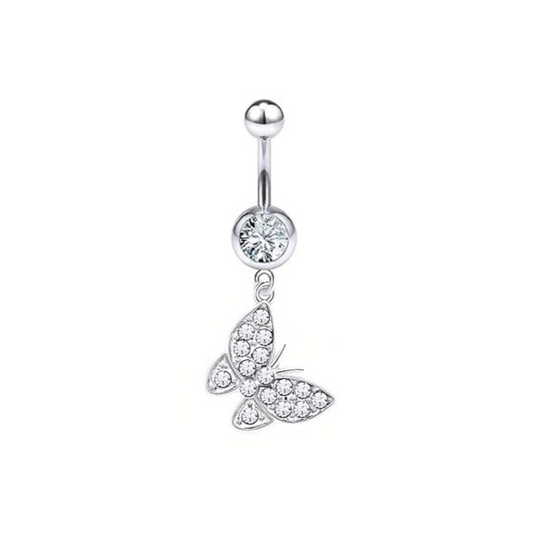 CZ Butterfly Dangle Belly Ring