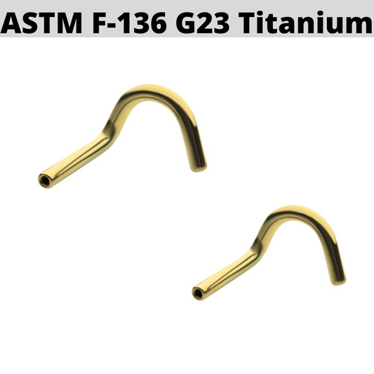 G23 Gold PVD Titanium Threadless Nose Screw Post Shaft