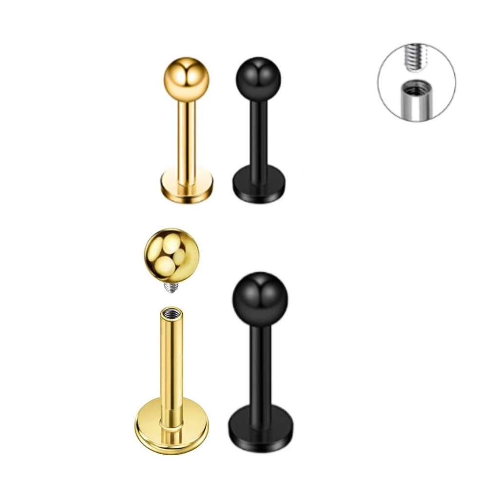 Internally Threaded Ion Plated Ball Labret