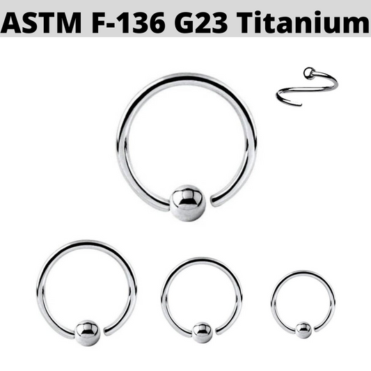 G23 Titanium Fixed Ball Captive Ring