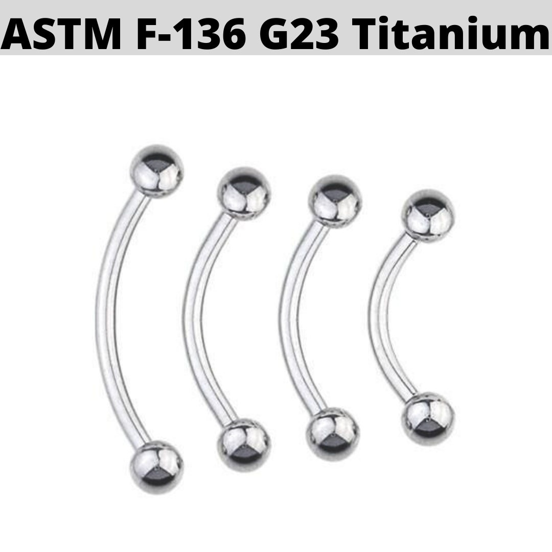 G23 16G Titanium 3mm Ball Curved Barbell