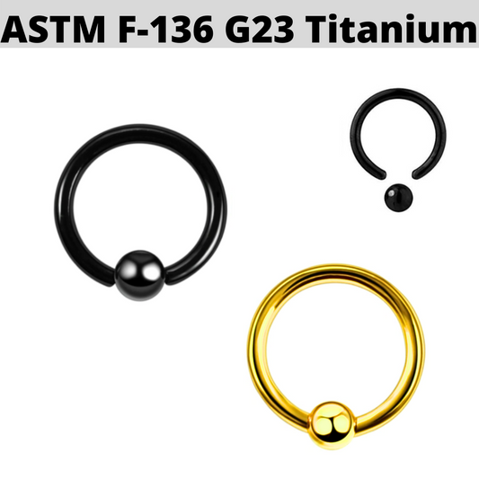 G23 PVD Titanium Captive Bead Ring