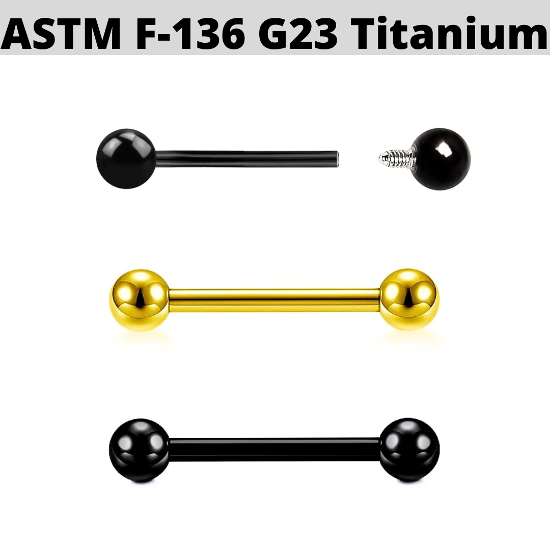 G23 PVD Titanium Internally Threaded Ball Barbell