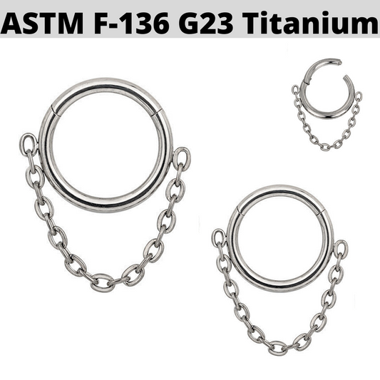 G23 Titanium Chain Link Hinged Clicker Segment Ring