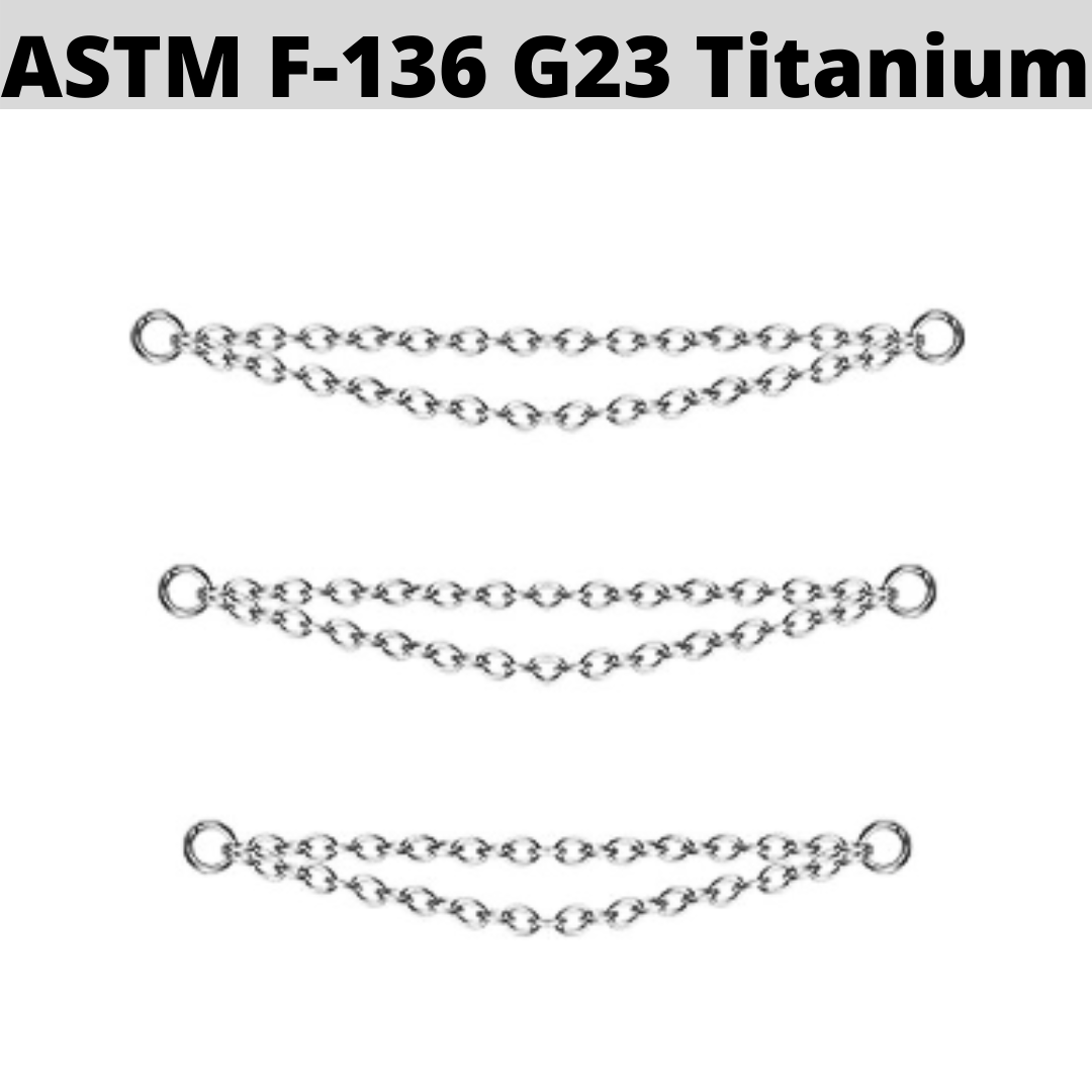 G23 Titanium Double Chains Nose Bridge Ear Connector