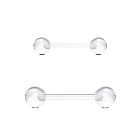 Clear Flexible Tongue Barbell Retainer