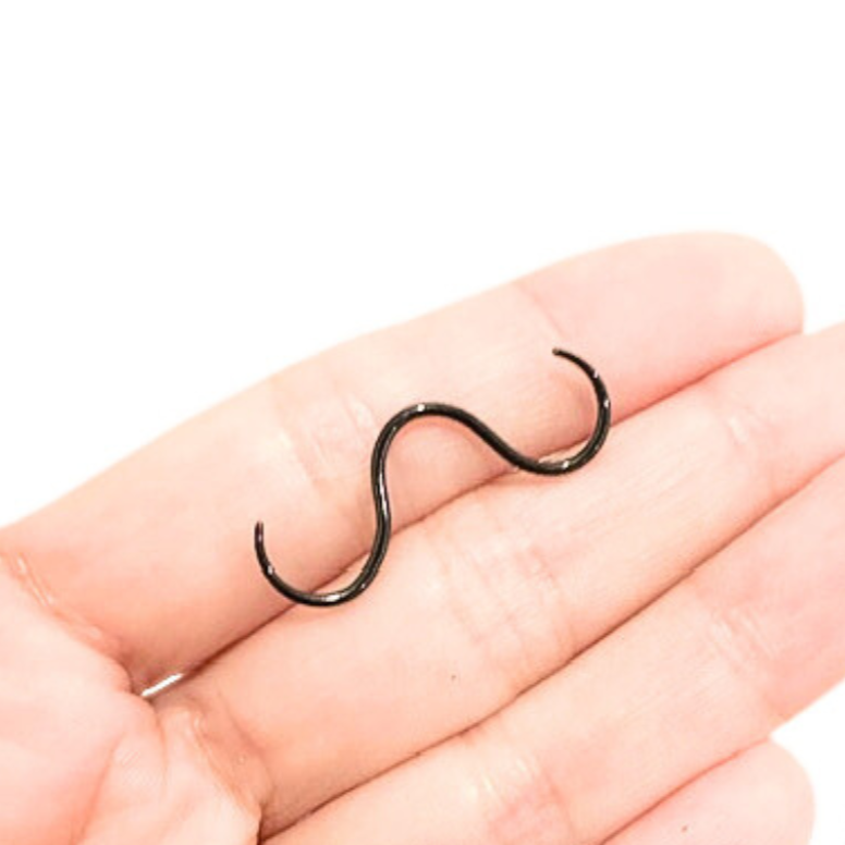 Black Steel Ion Plated Mustache Septum Barbell