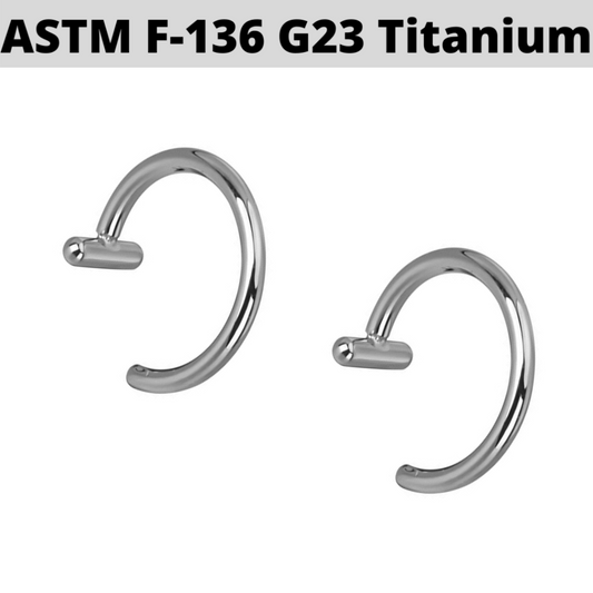 G23 Titanium Bar End Nose Lip Hoop