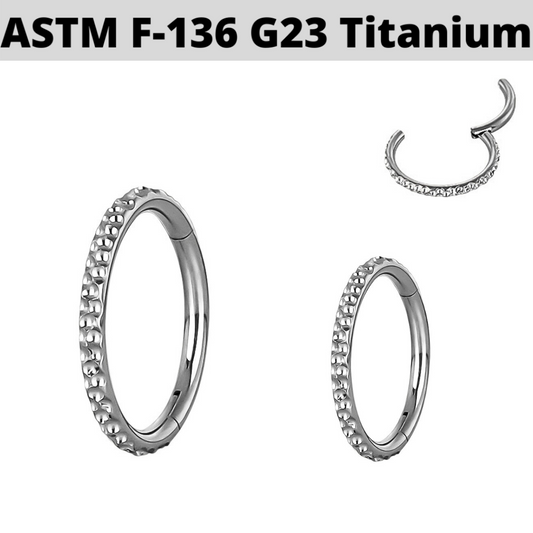 G23 Titanium Hammered Rim Hinged Segment Clicker